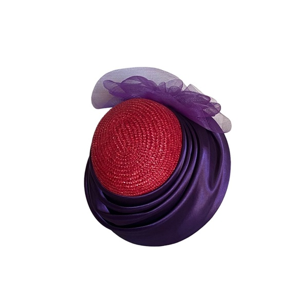 Women derby/church straw satin bow hat - Picture 6 of 12